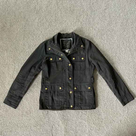 Resin-coated twill field jacket anorak olive green - Picture 3 of 10